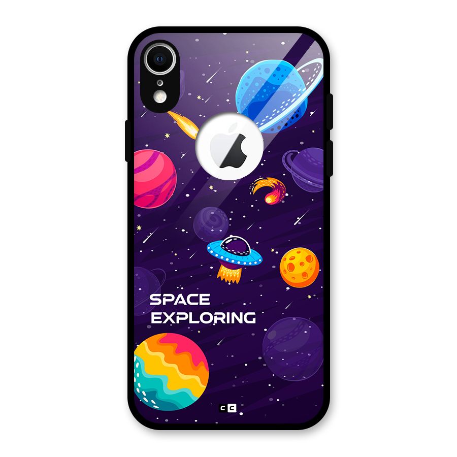 Space Exploring Glass Back Case for iPhone XR Logo Cut