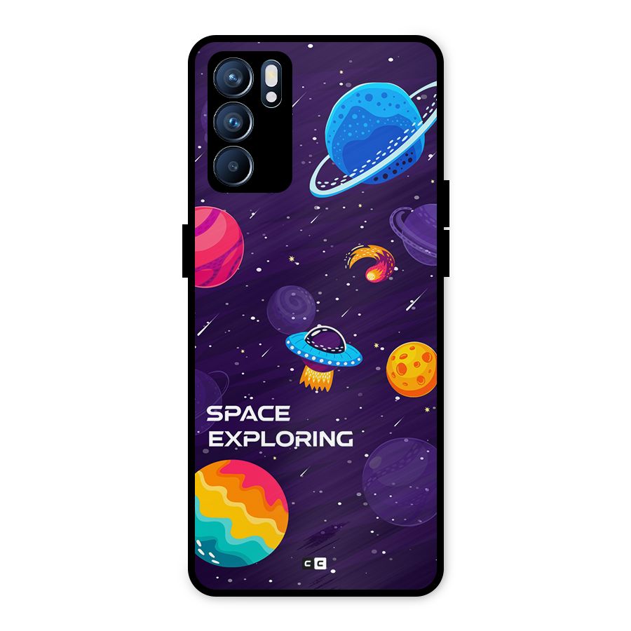 Space Exploring Metal Back Case for Oppo Reno6 5G