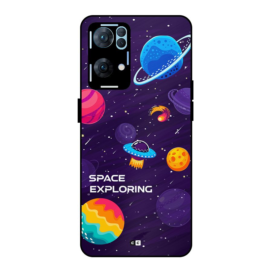 Space Exploring Metal Back Case for Oppo Reno7 Pro 5G