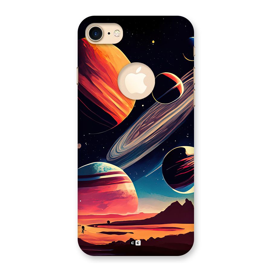 Space Planets Back Case for iPhone 7 Logo Cut