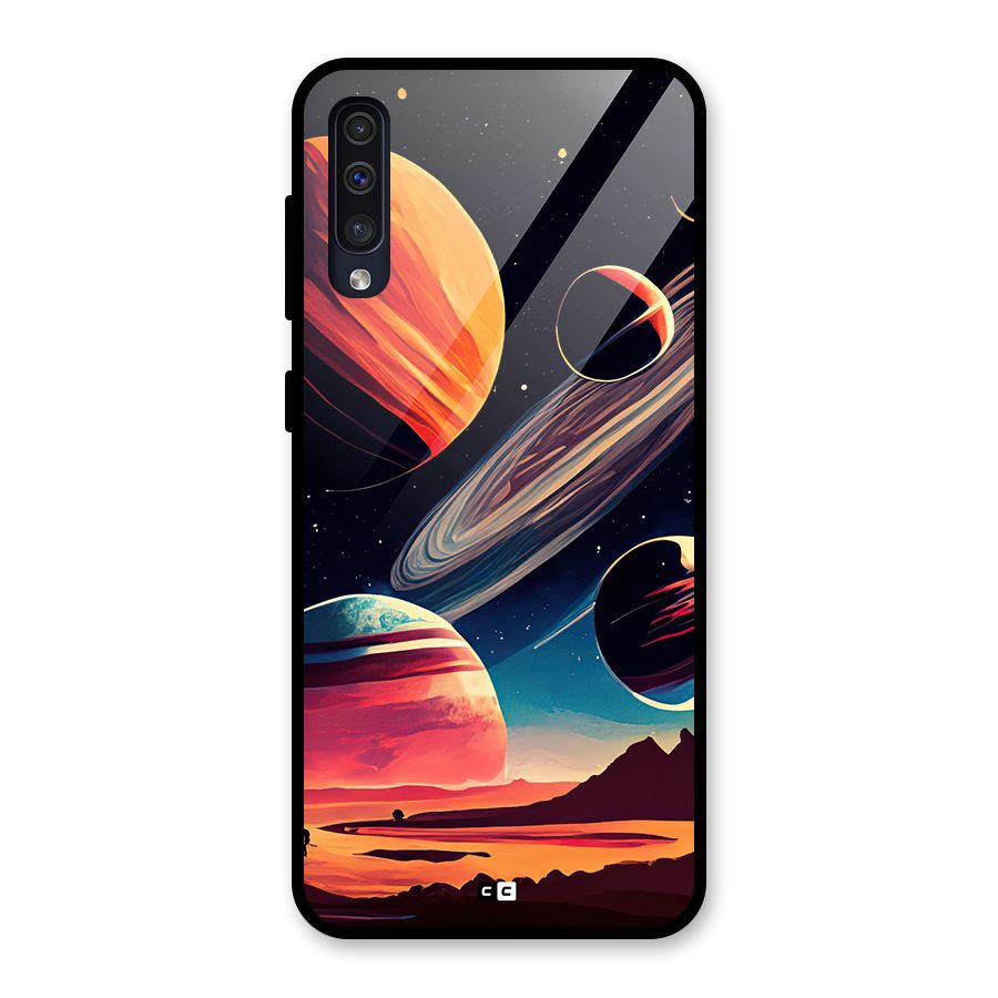 Space Planets Glass Back Case for Galaxy A50s
