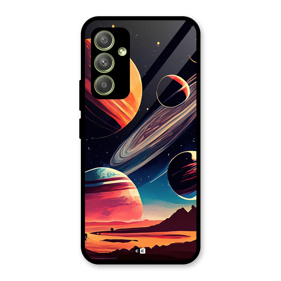 Space Planets Glass Back Case for Galaxy A54