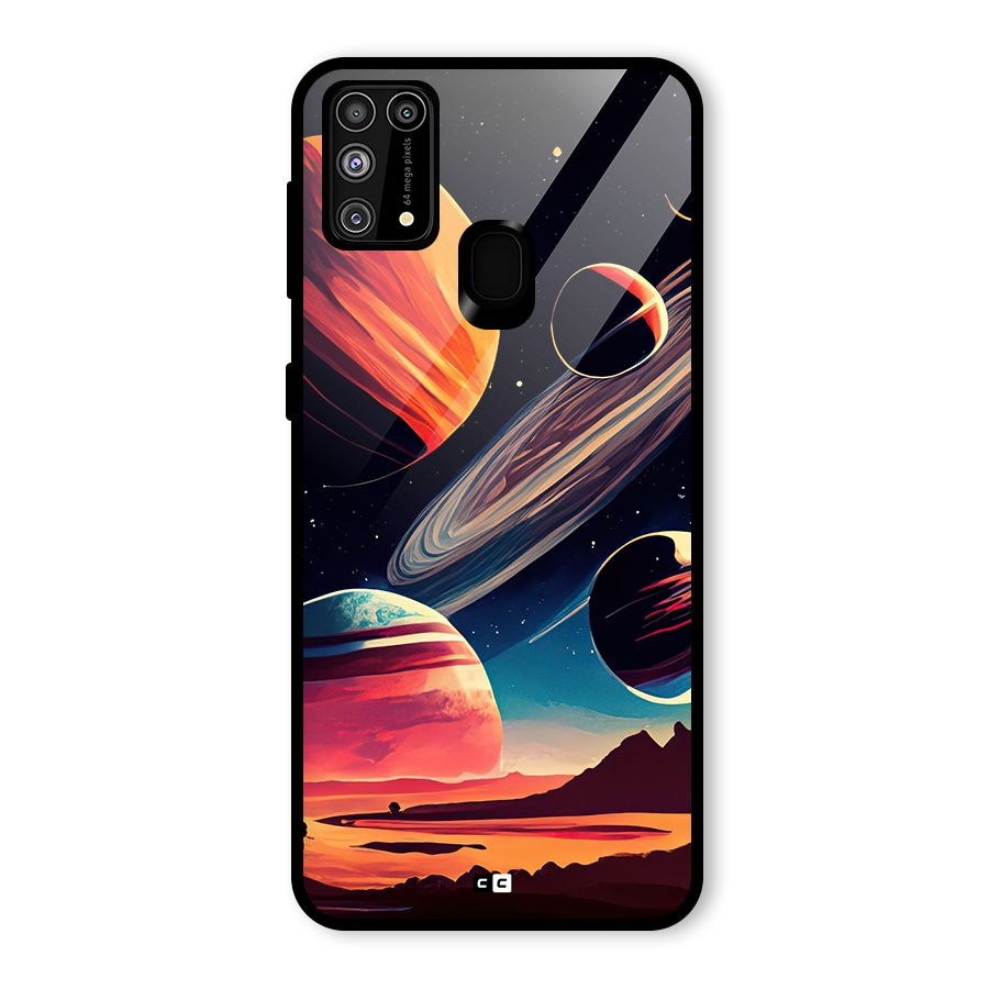Space Planets Glass Back Case for Galaxy F41