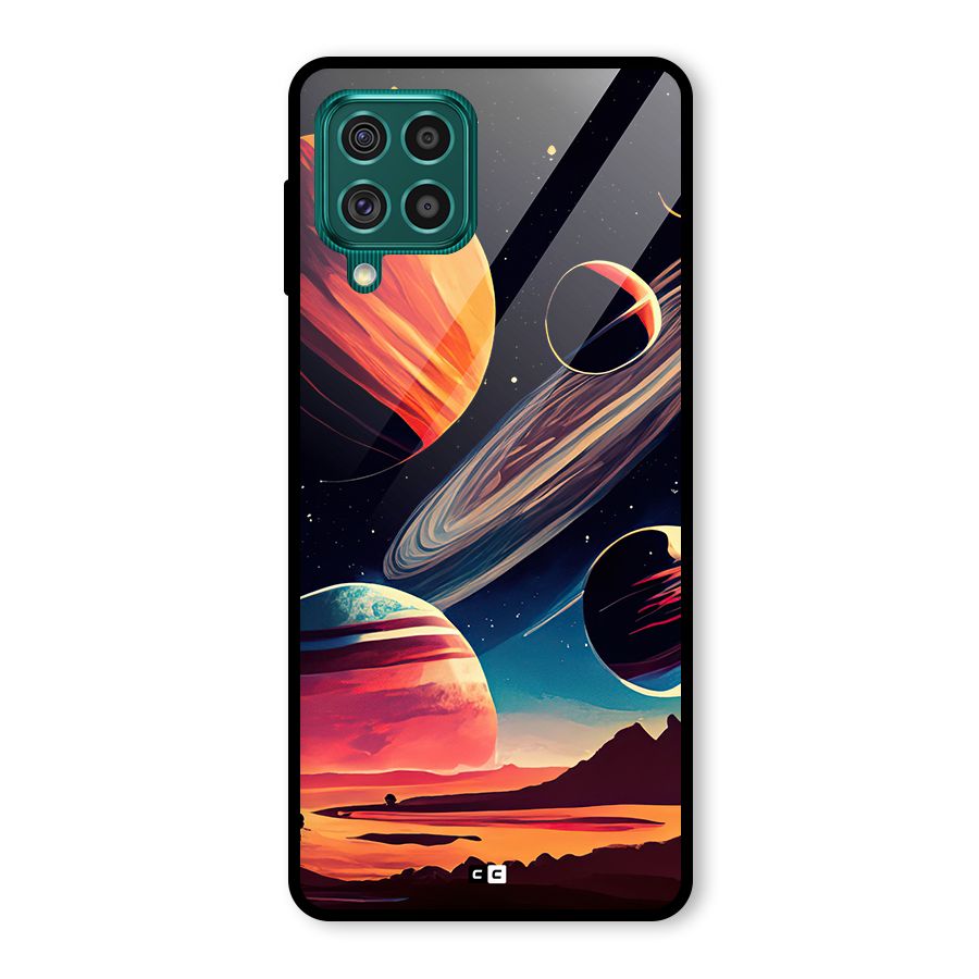 Space Planets Glass Back Case for Galaxy F62
