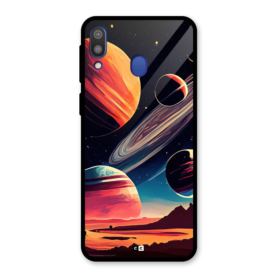Space Planets Glass Back Case for Galaxy M20