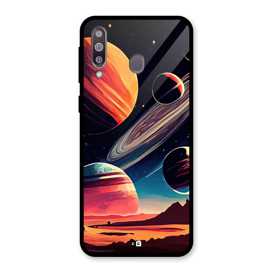 Space Planets Glass Back Case for Galaxy M30