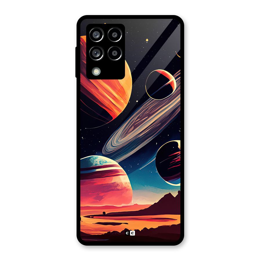 Space Planets Glass Back Case for Galaxy M53 5G