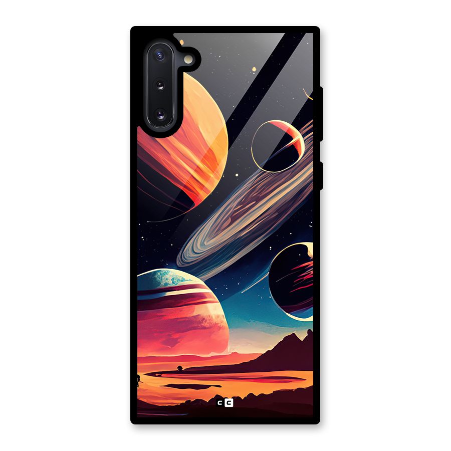 Space Planets Glass Back Case for Galaxy Note 10