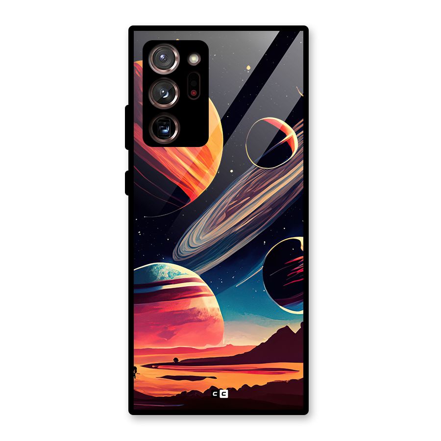 Space Planets Glass Back Case for Galaxy Note 20 Ultra 5G