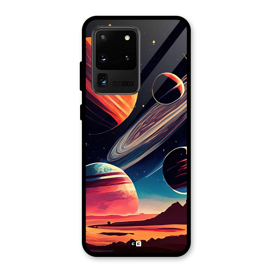 Space Planets Glass Back Case for Galaxy S20 Ultra