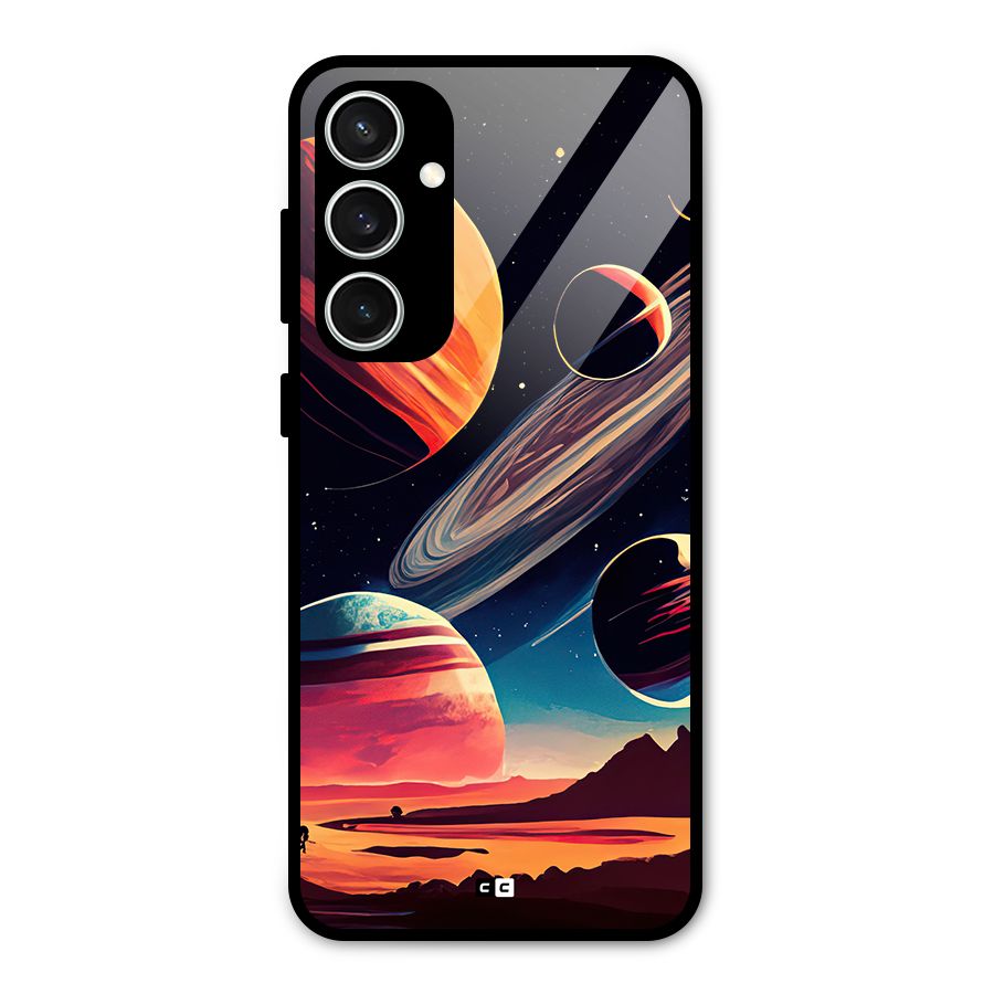 Space Planets Glass Back Case for Galaxy S23 FE