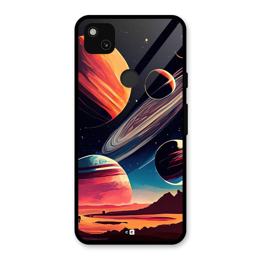 Space Planets Glass Back Case for Google Pixel 4a