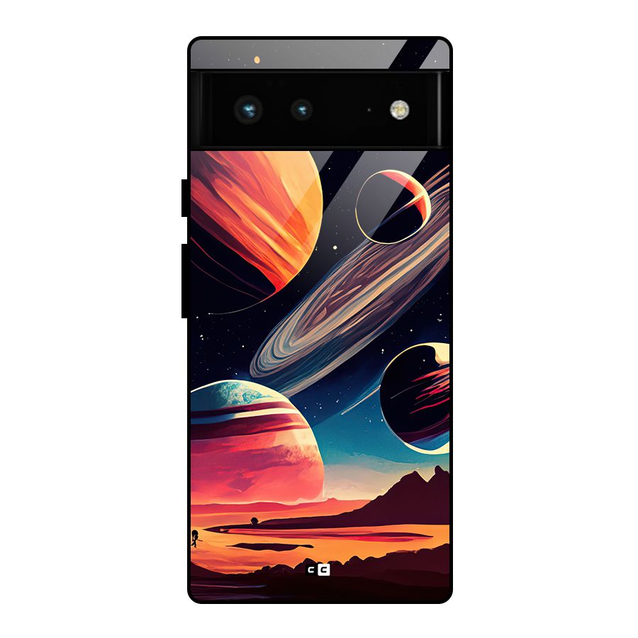 Space Planets Glass Back Case for Google Pixel 6