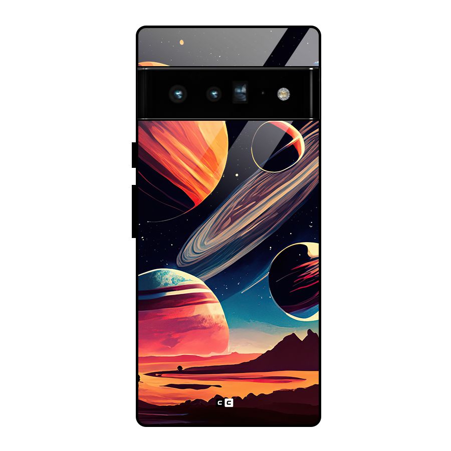 Space Planets Glass Back Case for Google Pixel 6 Pro