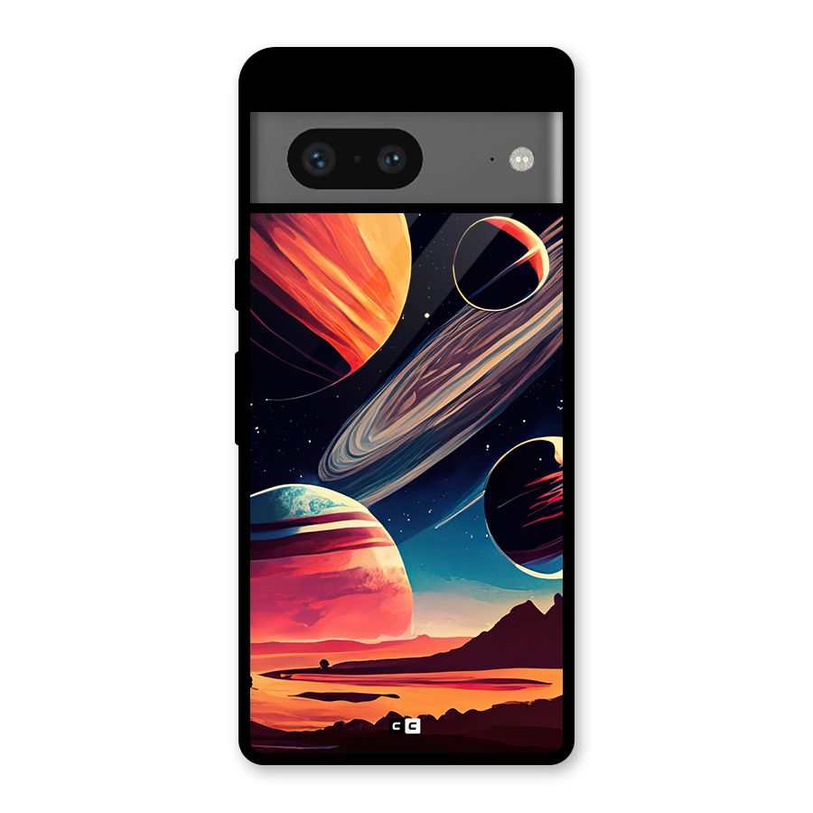 Space Planets Glass Back Case for Google Pixel 7