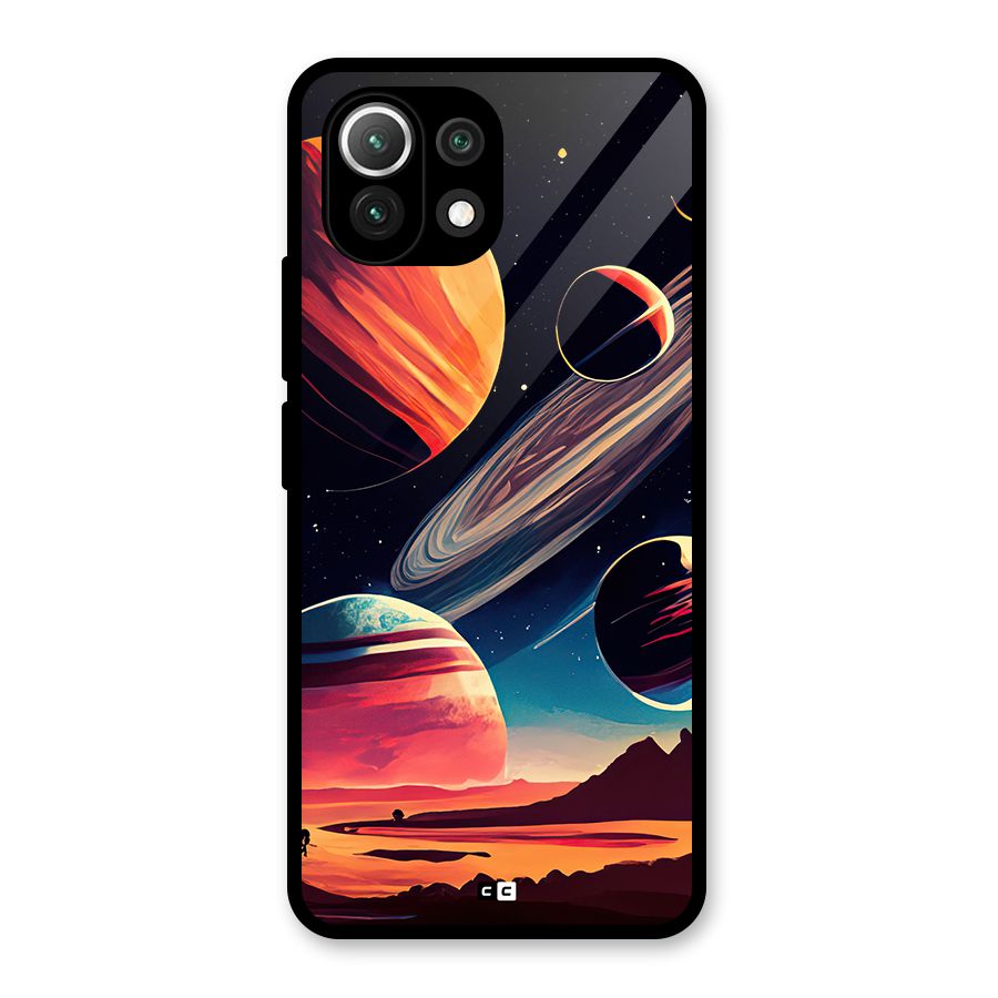 Space Planets Glass Back Case for Mi 11 Lite NE 5G