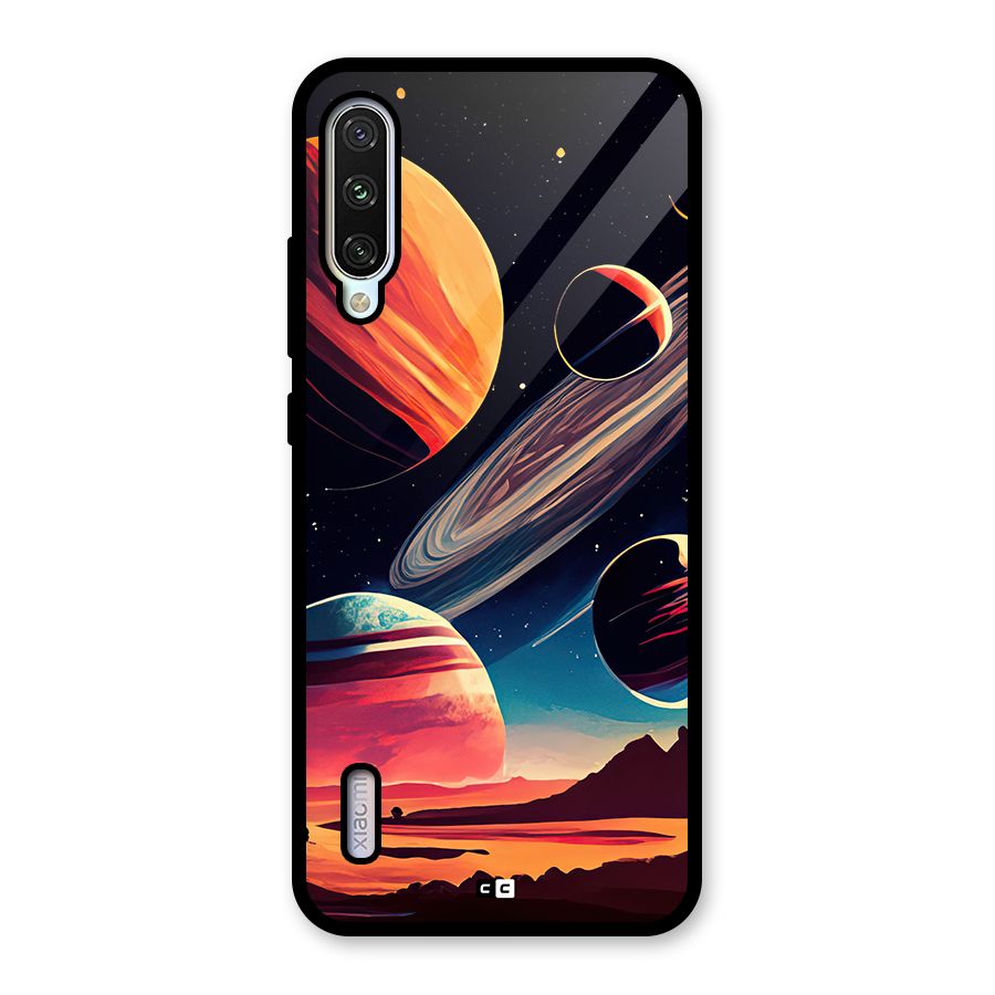 Space Planets Glass Back Case for Mi A3