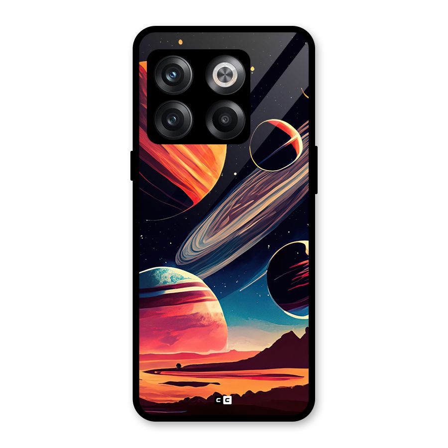 Space Planets Glass Back Case for OnePlus 10T