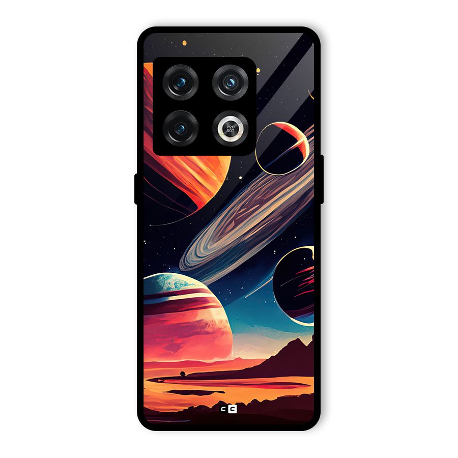 Space Planets Glass Back Case for OnePlus 10 Pro 5G
