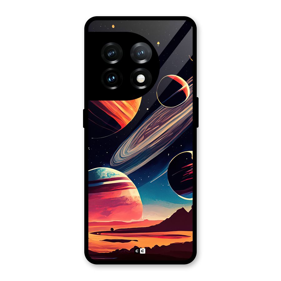 Space Planets Glass Back Case for OnePlus 11
