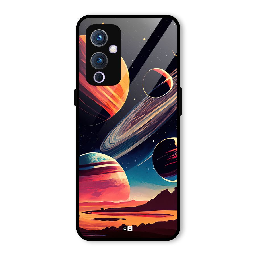 Space Planets Glass Back Case for OnePlus 9
