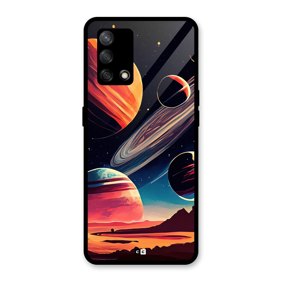 Space Planets Glass Back Case for Oppo F19
