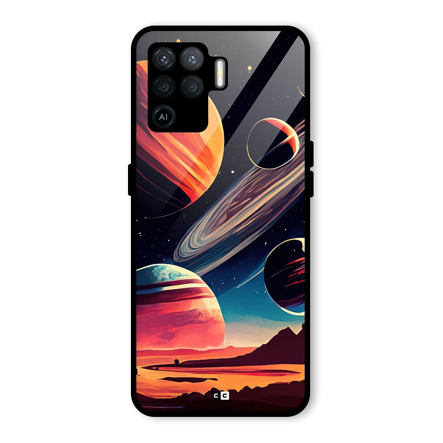 Space Planets Glass Back Case for Oppo F19 Pro