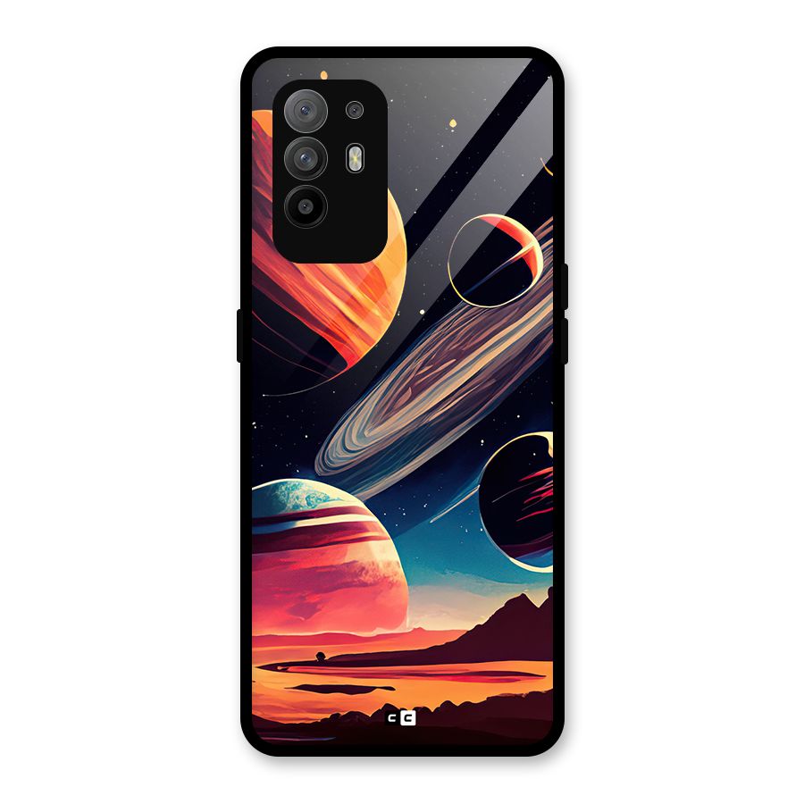 Space Planets Glass Back Case for Oppo F19 Pro Plus 5G