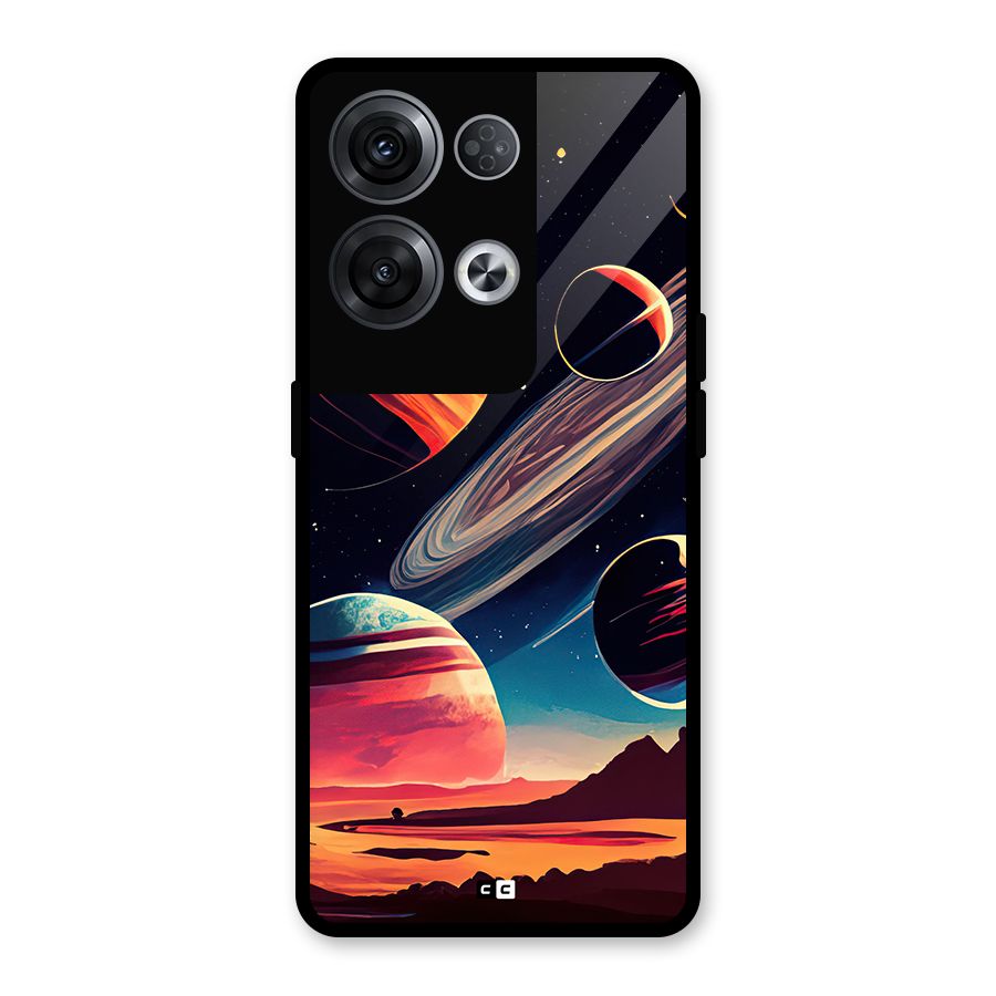 Space Planets Glass Back Case for Oppo Reno8 Pro 5G