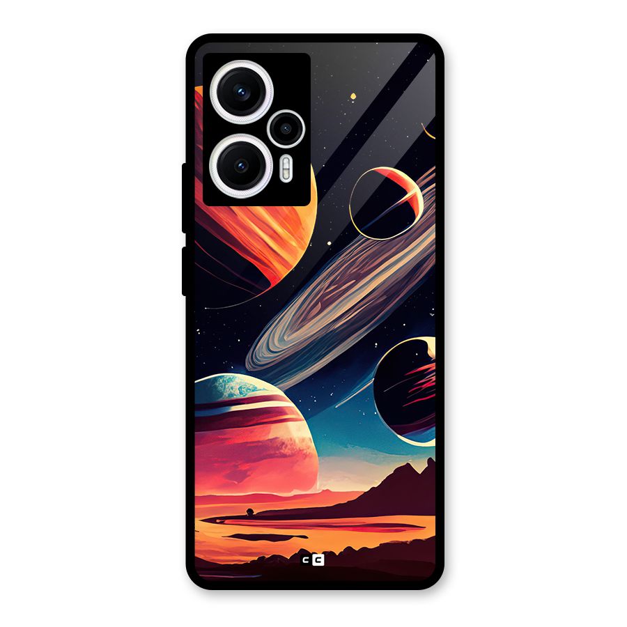 Space Planets Glass Back Case for Poco F5