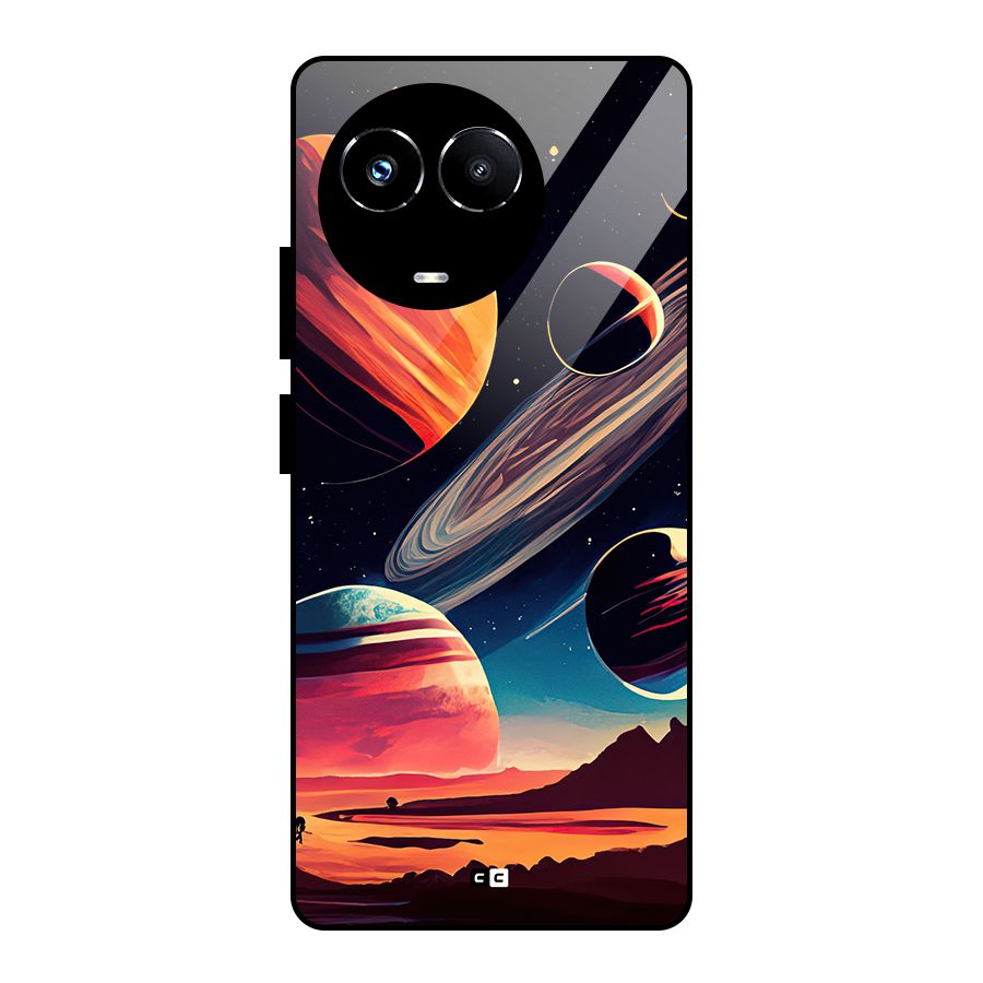 Space Planets Glass Back Case for Realme 11X