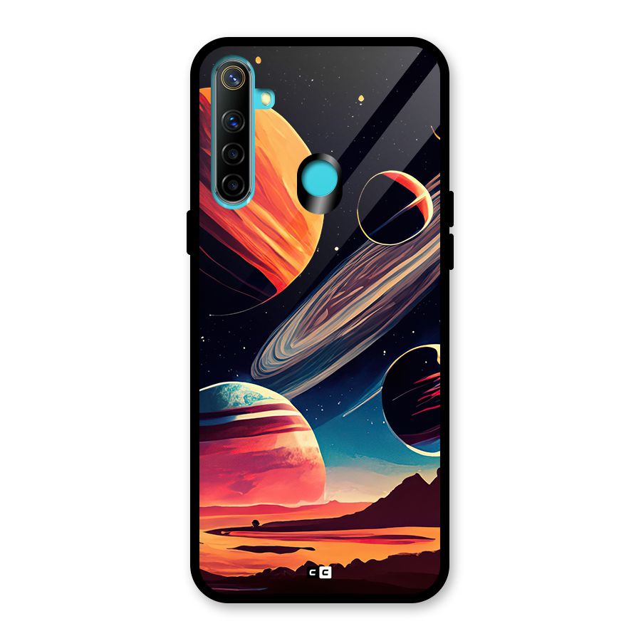 Space Planets Glass Back Case for Realme 5
