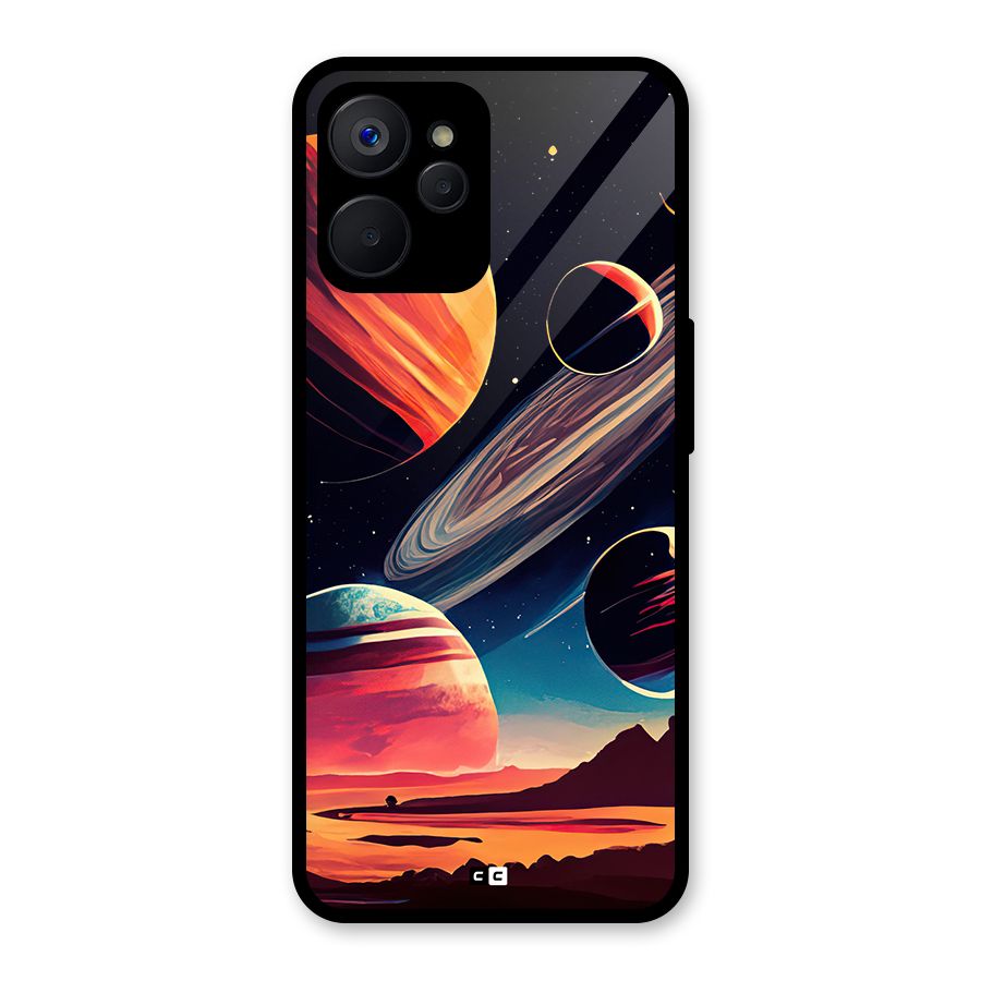 Space Planets Glass Back Case for Realme 9i 5G