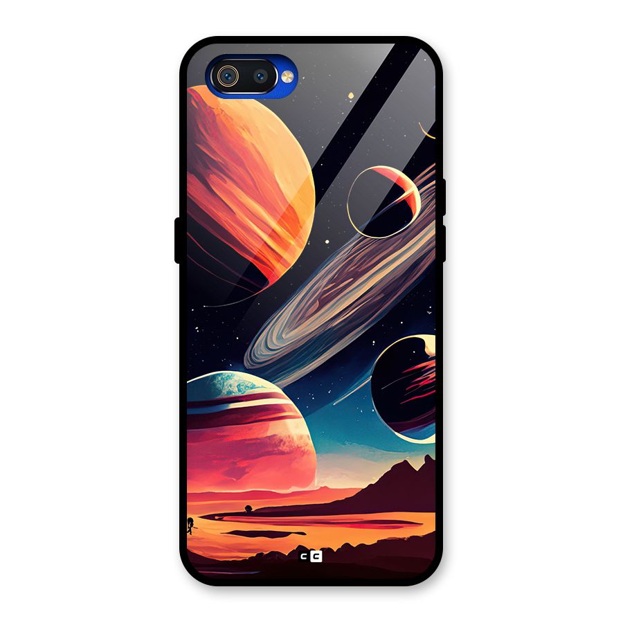 Space Planets Glass Back Case for Realme C2