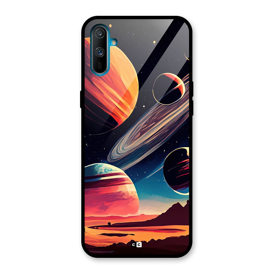 Space Planets Glass Back Case for Realme C3