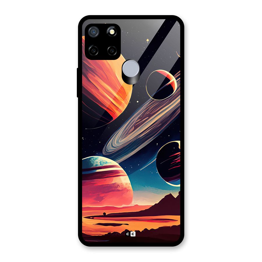 Space Planets Glass Back Case for Realme Narzo 30A