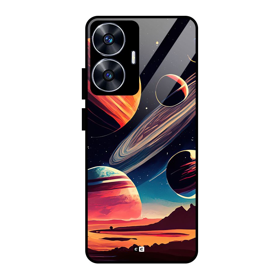 Space Planets Glass Back Case for Realme Narzo N55