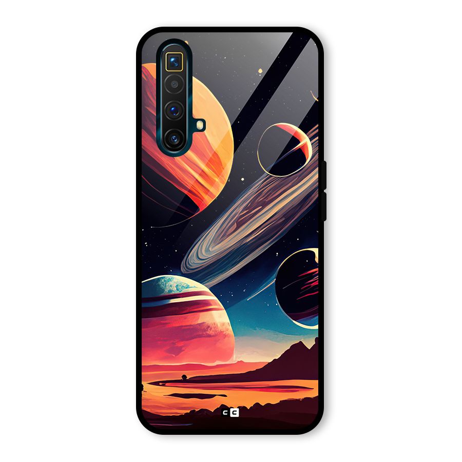 Space Planets Glass Back Case for Realme X3