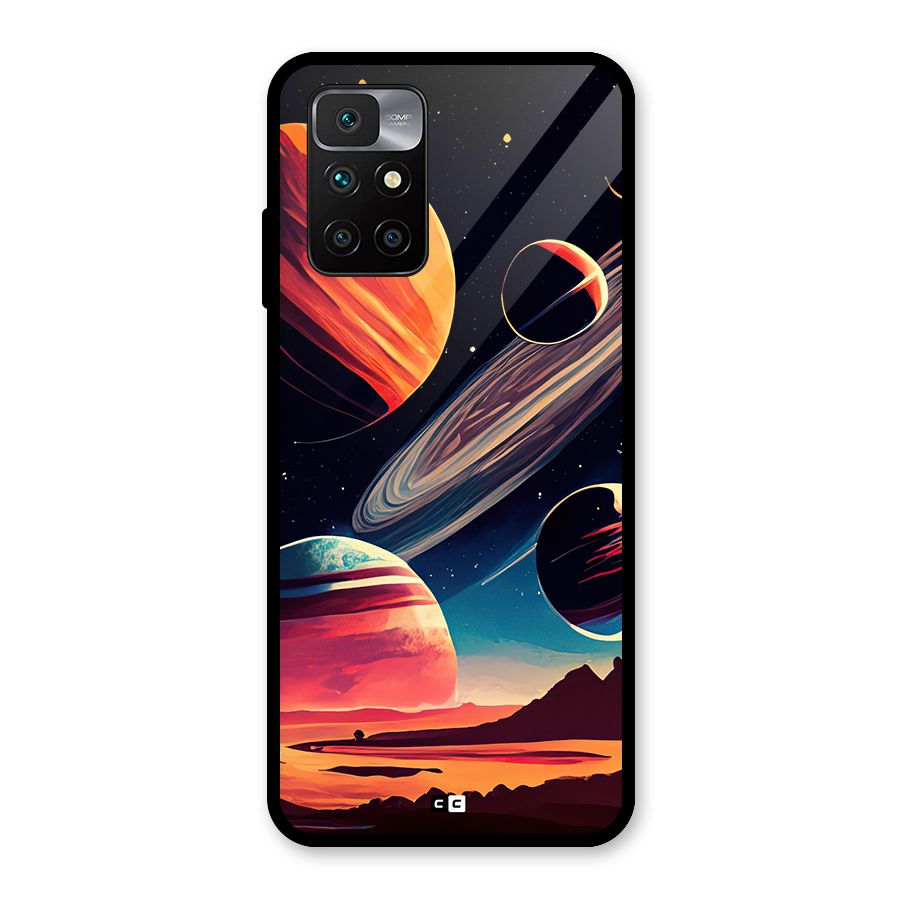 Space Planets Glass Back Case for Redmi 10 Prime