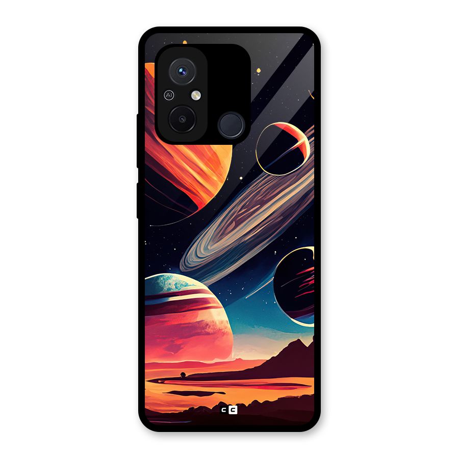 Space Planets Glass Back Case for Redmi 12C