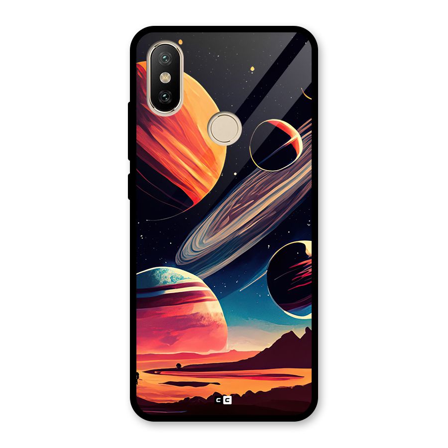 Space Planets Glass Back Case for Redmi A2