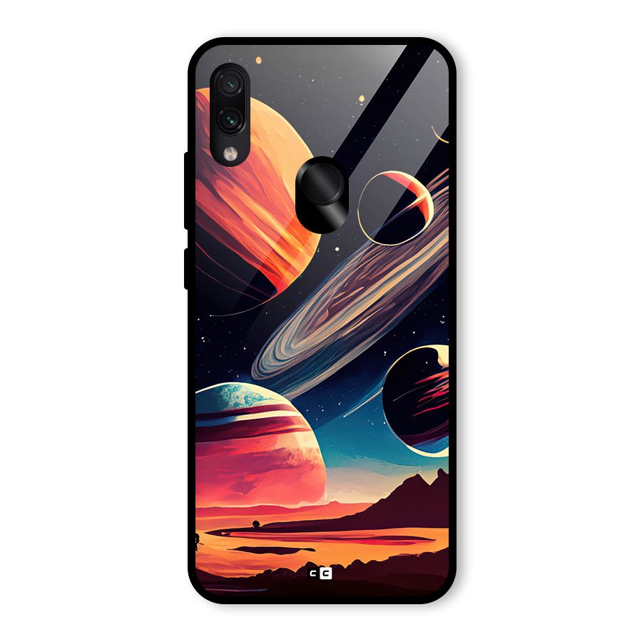 Space Planets Glass Back Case for Redmi Note 7S
