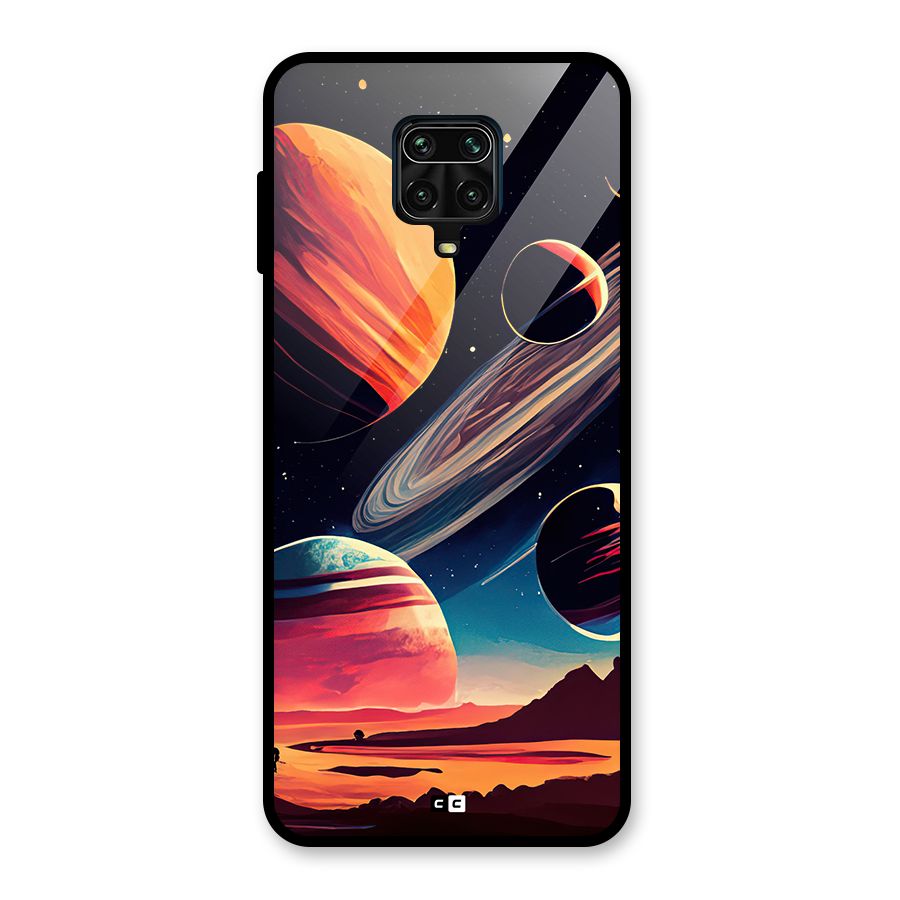 Space Planets Glass Back Case for Redmi Note 9 Pro