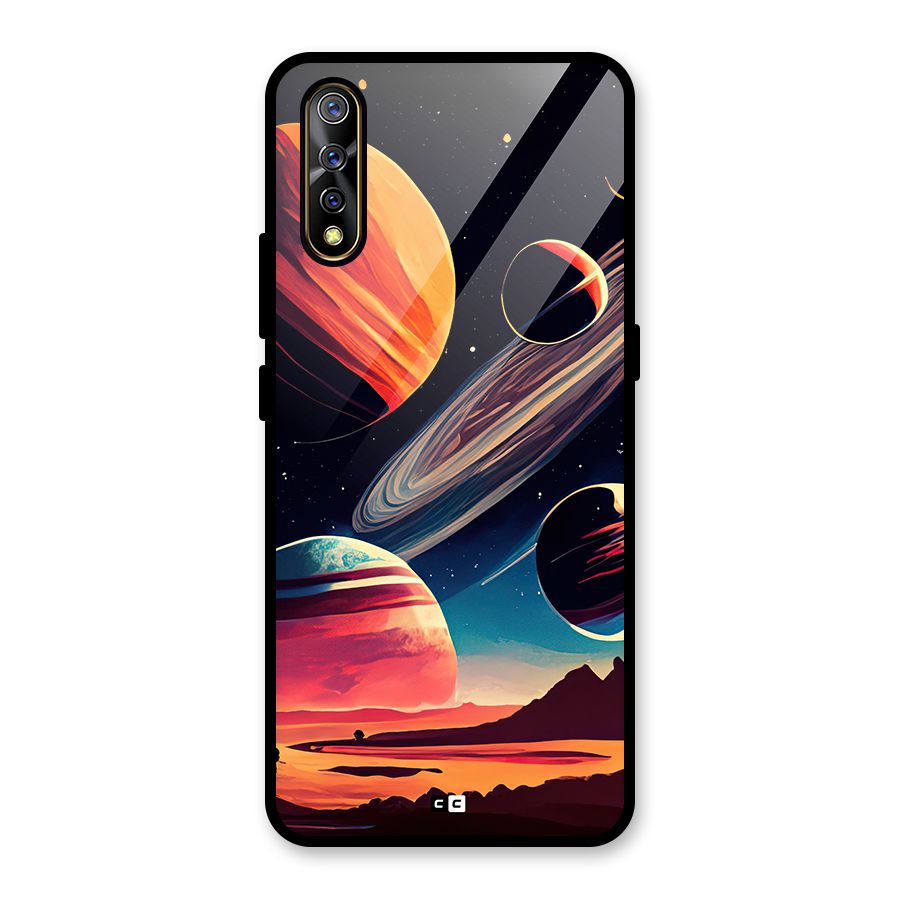 Space Planets Glass Back Case for Vivo S1