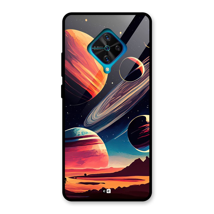 Space Planets Glass Back Case for Vivo S1 Pro