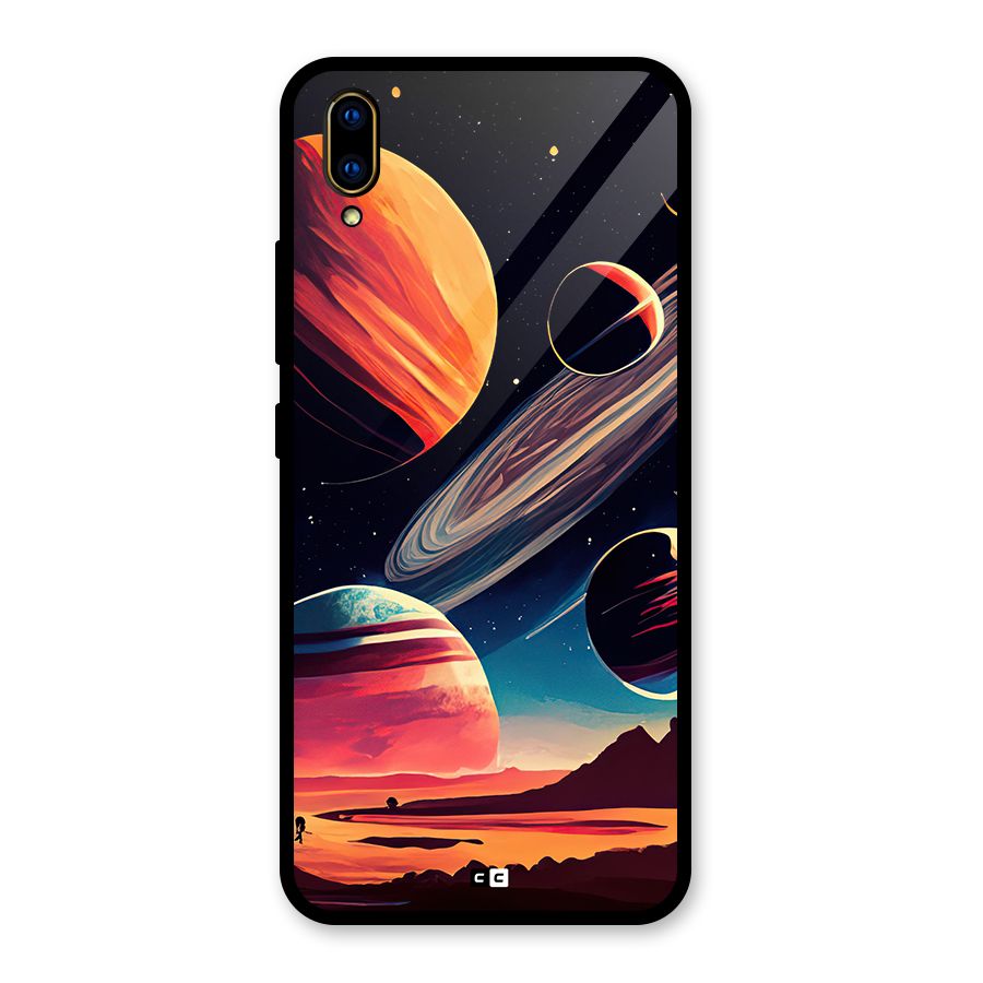 Space Planets Glass Back Case for Vivo V11 Pro