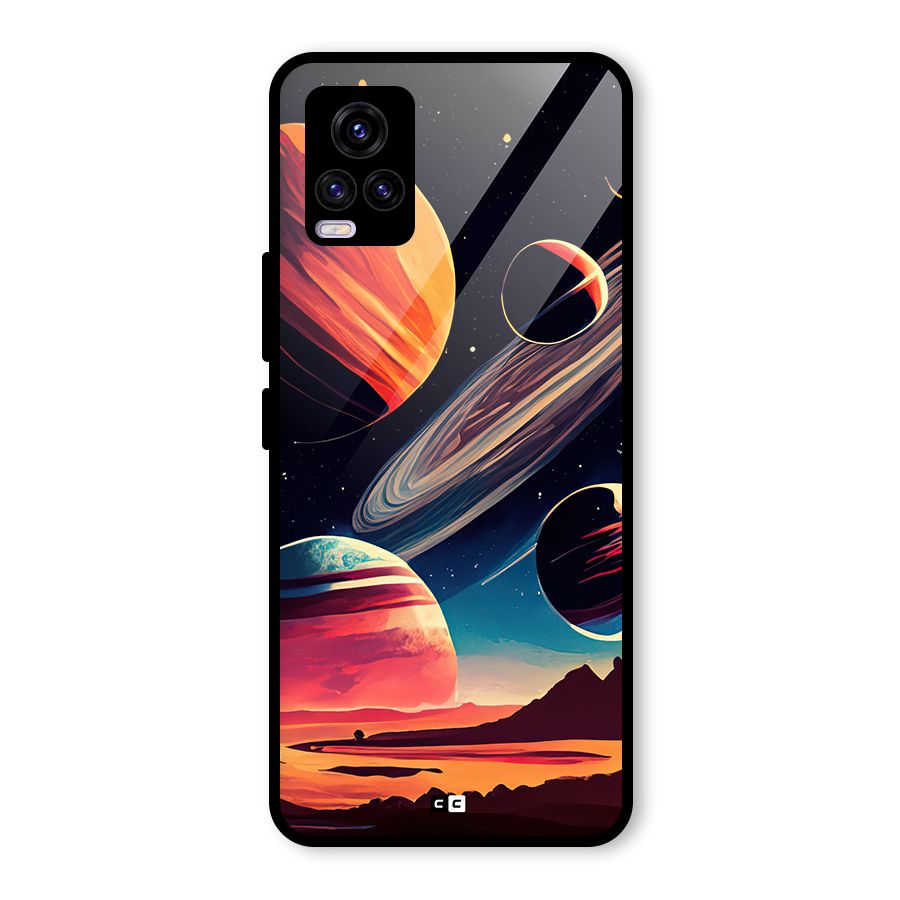 Space Planets Glass Back Case for Vivo V20 2021