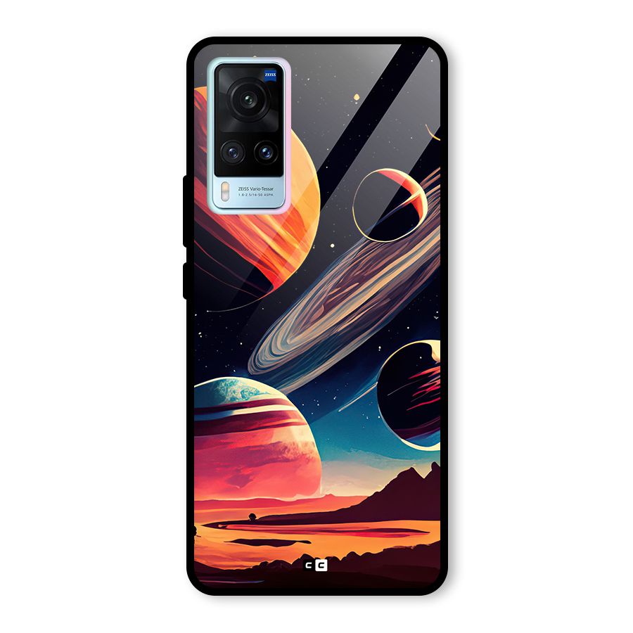 Space Planets Glass Back Case for Vivo X60