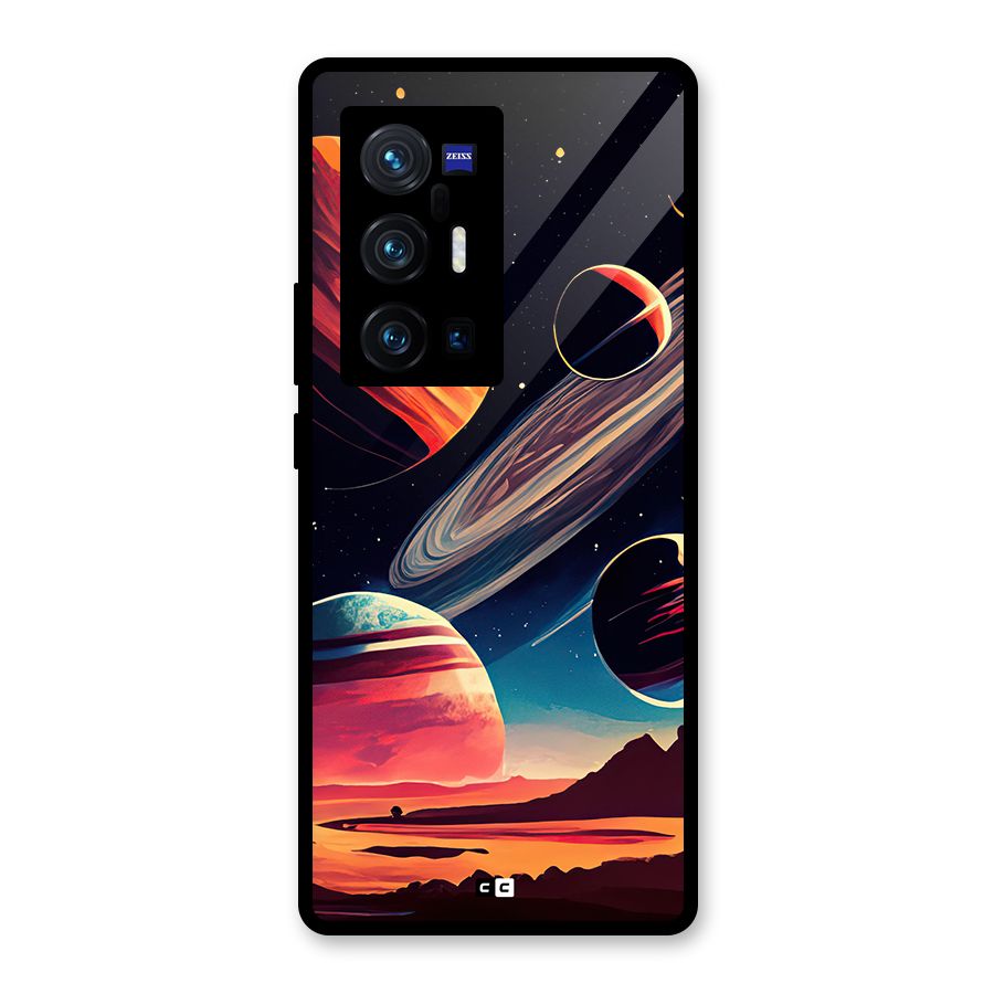 Space Planets Glass Back Case for Vivo X70 Pro Plus