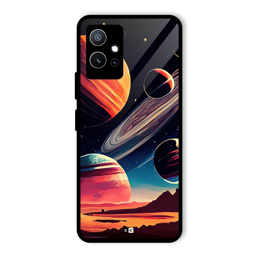 Space Planets Glass Back Case for Vivo Y75 5G